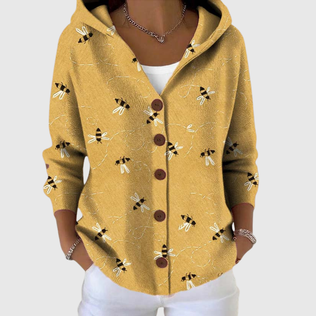 Helene | Comodo cardigan lavorato a maglia con cappuccio