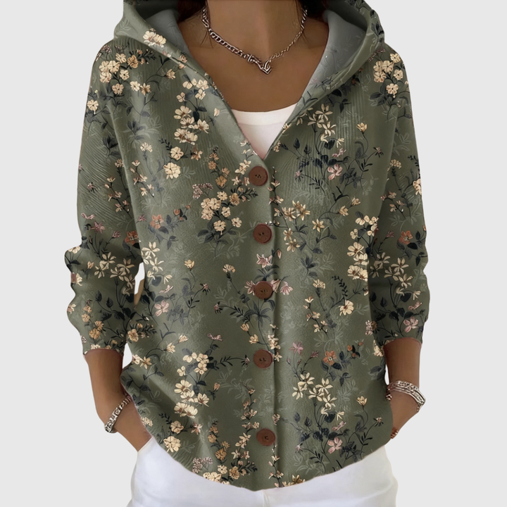 Marlene | Comodo cardigan lavorato a maglia con cappuccio