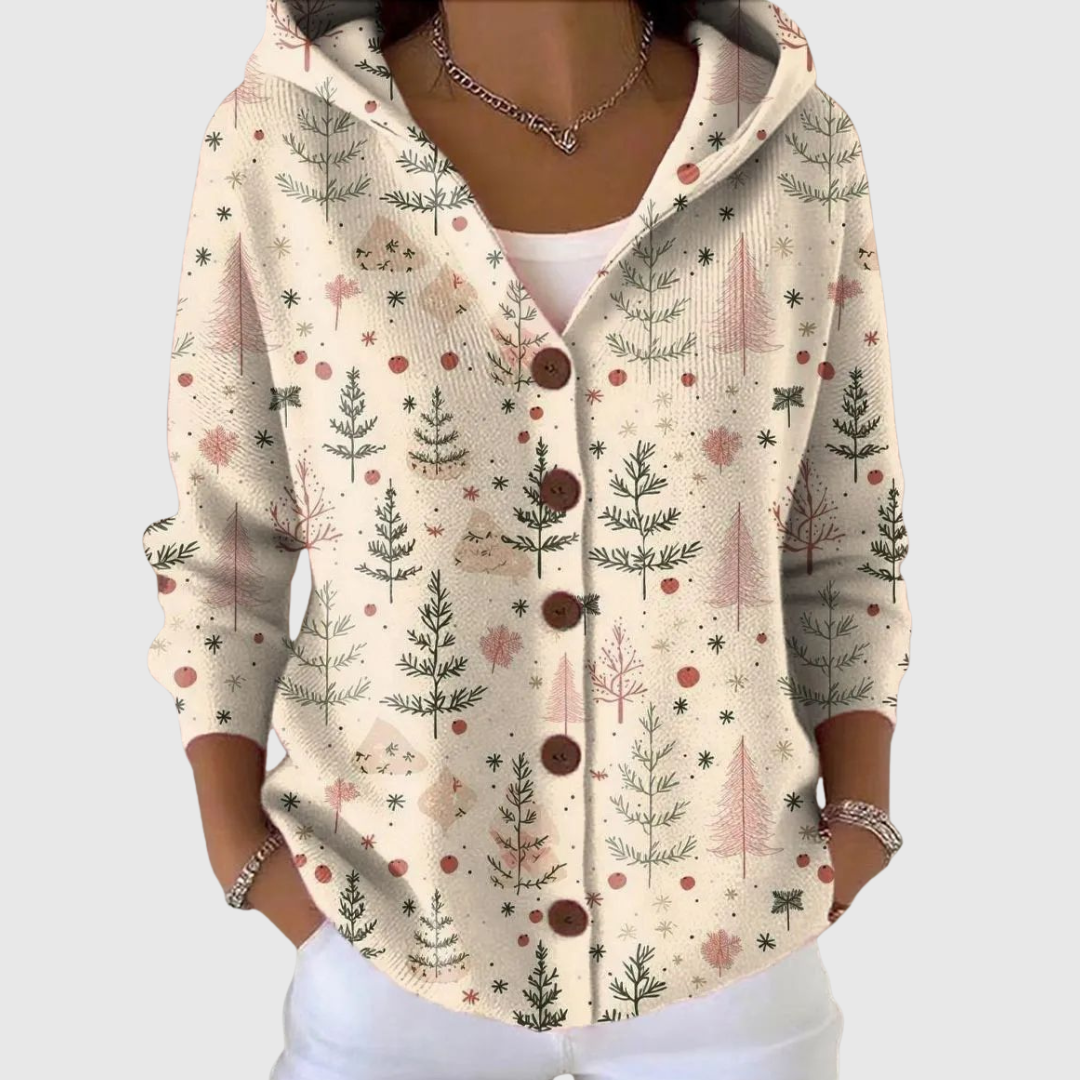 Luise | Comodo cardigan lavorato a maglia con cappuccio