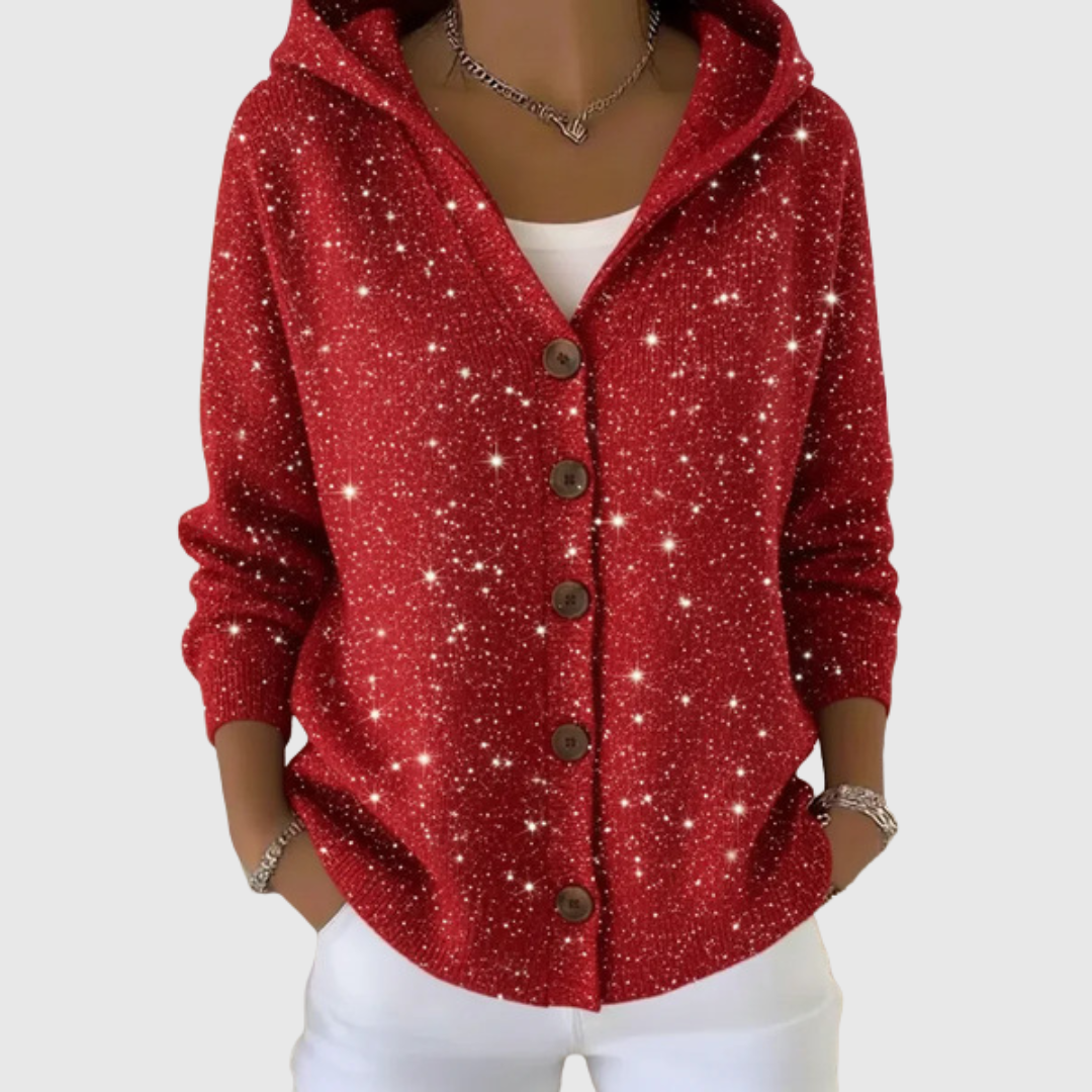 Marie | Comodo cardigan lavorato a maglia con cappuccio