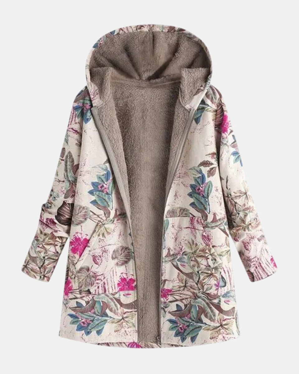 Giacca in pile con stampa botanica pastello Ivy