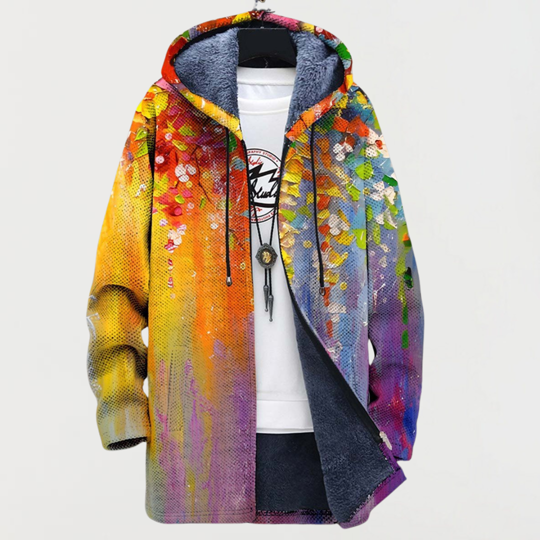 Katharina – Cappotto con elementi di arte astratta