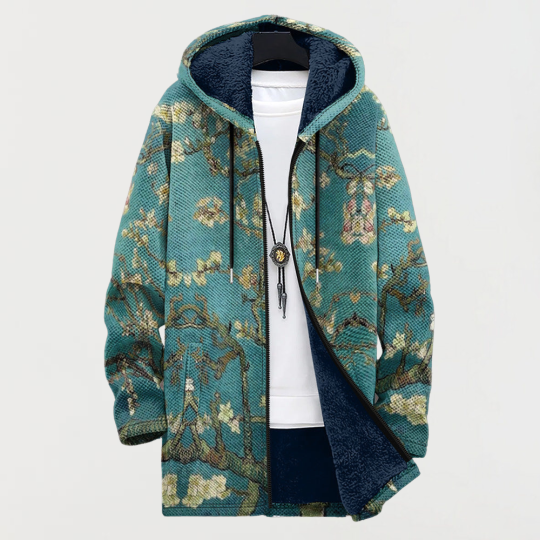 Julia - Cappotto con fantasia floreale artistica