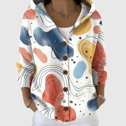 Helene | Comodo cardigan lavorato a maglia con cappuccio