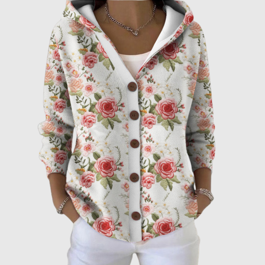 Magdalena | Comodo cardigan lavorato a maglia con cappuccio