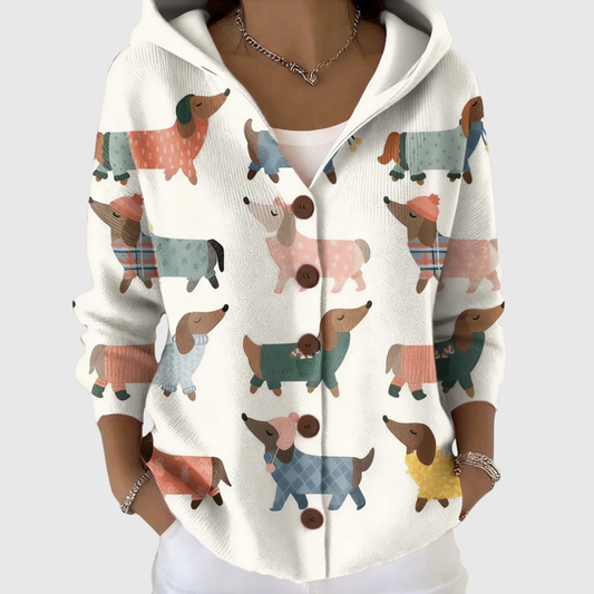 Lotte | Comodo cardigan lavorato a maglia con cappuccio