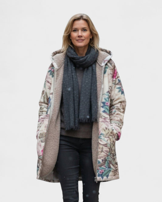 Giacca in pile con stampa botanica pastello Ivy