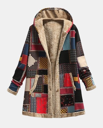 Jade – Giacca in pile patchwork vintage