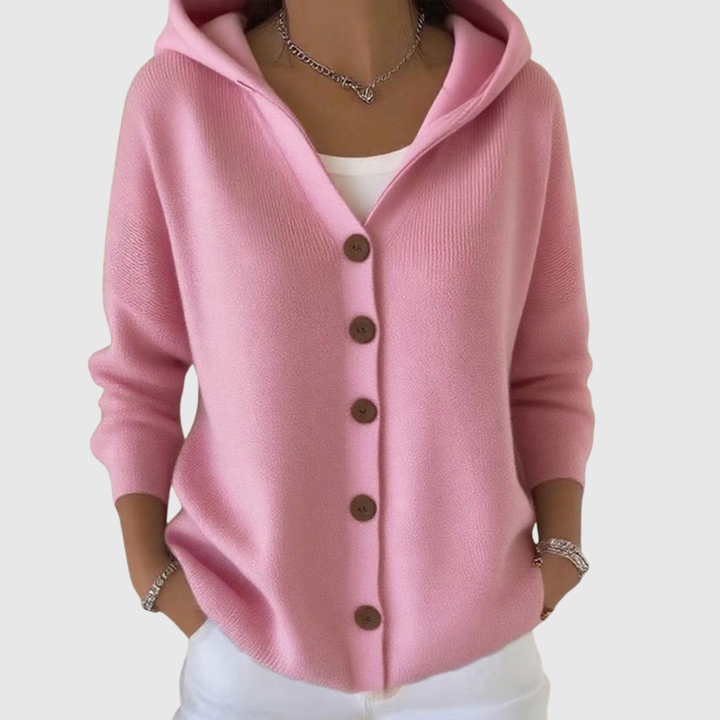Anna – Comodo maglione lavorato a maglia con cappuccio
