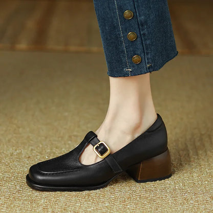 Emilia - Scarpe con barra a T in stile vintage