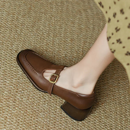 Emilia - Scarpe con barra a T in stile vintage