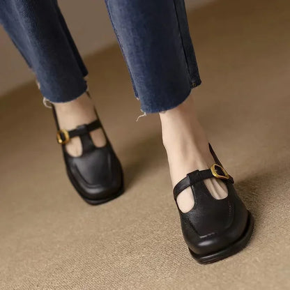 Emilia - Scarpe con barra a T in stile vintage