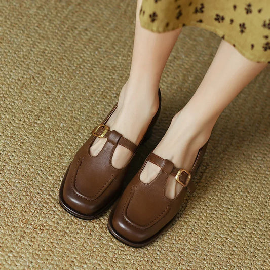 Emilia - Scarpe con barra a T in stile vintage