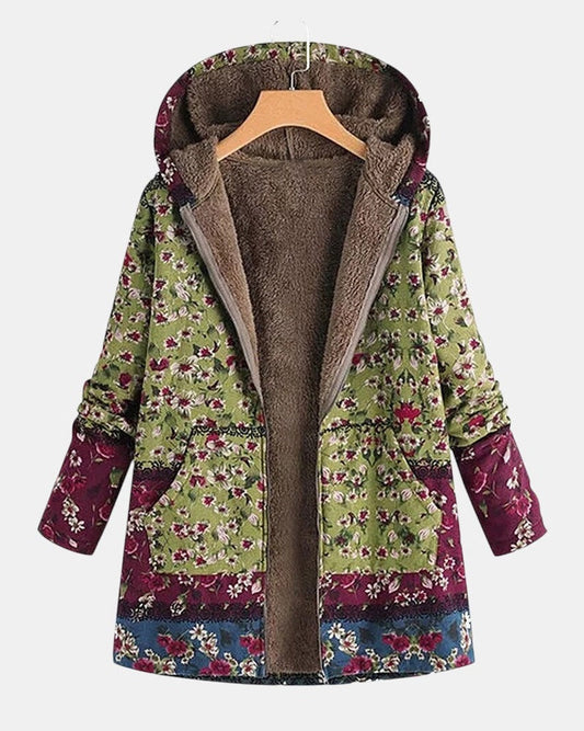 Willow giacca cottagecore floreale verde e bordeaux