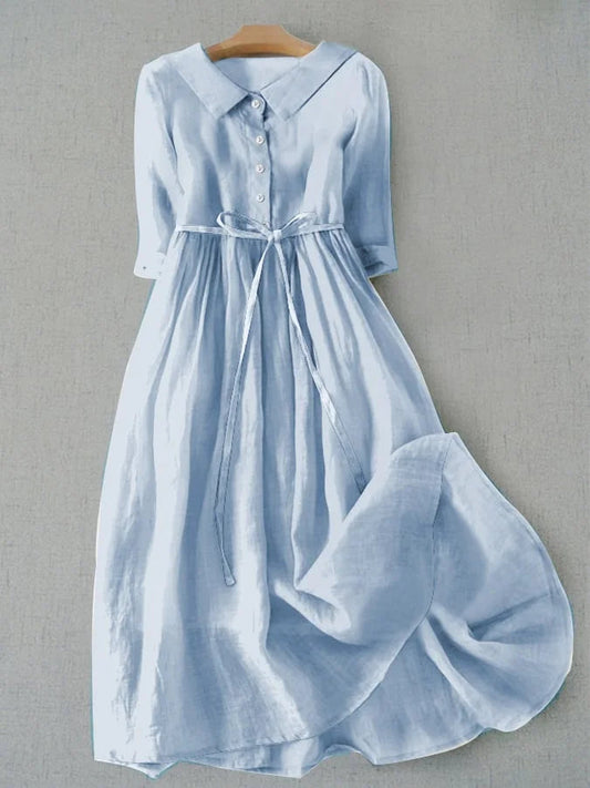 Greta | Abito elegante con maniche a 3/4 e laccio in vita