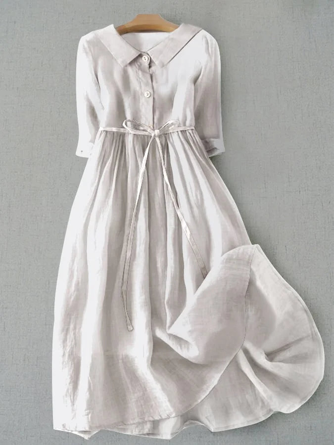 Greta | Abito elegante con maniche a 3/4 e laccio in vita