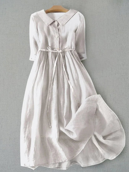 Greta | Abito elegante con maniche a 3/4 e laccio in vita